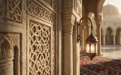 Extreme Makroaufnahme eines Materialdetails am Wahrzeichen Sultan-Qabus-Moschee Maskat in Maskat Oman, taktile Struktur und weiches - Foto: THN