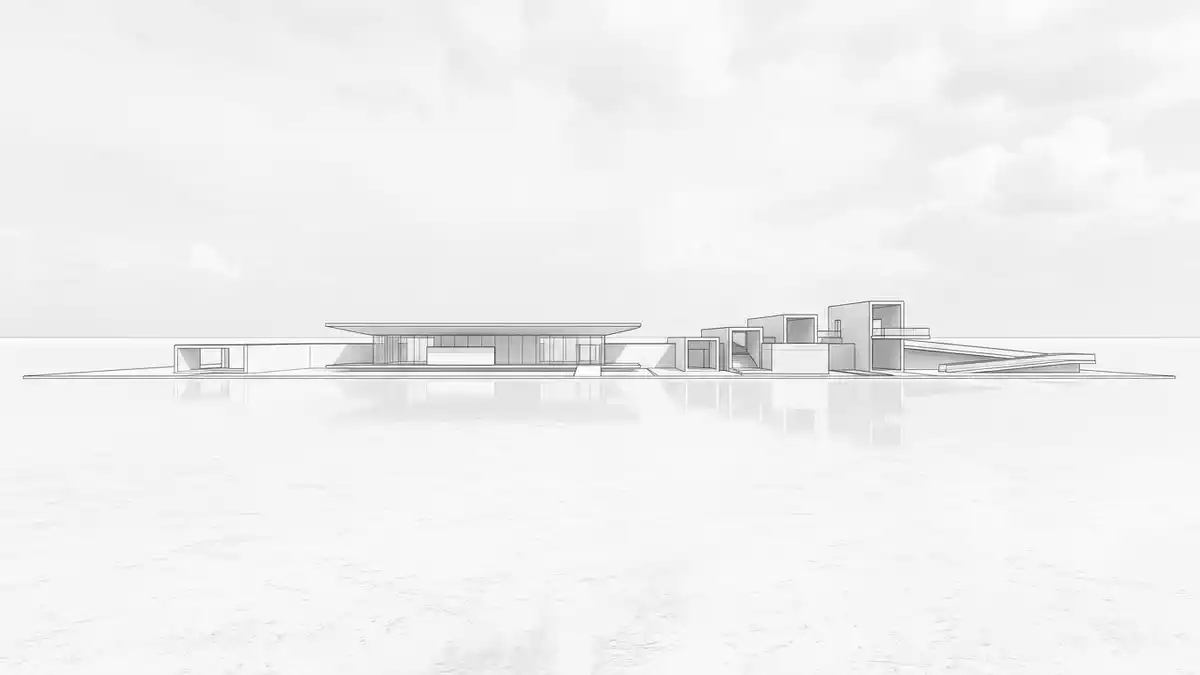 Architektur-Render von Salar de Uyuni in Uyuni, Bolivien bei Tageslicht