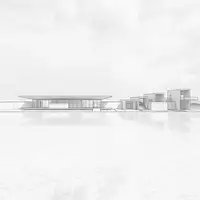 Moderner Architektur-Render zeigt Silhouette von Salar de Uyuni in Uyuni Bolivien, klare Linien und neutrales - Foto: THN