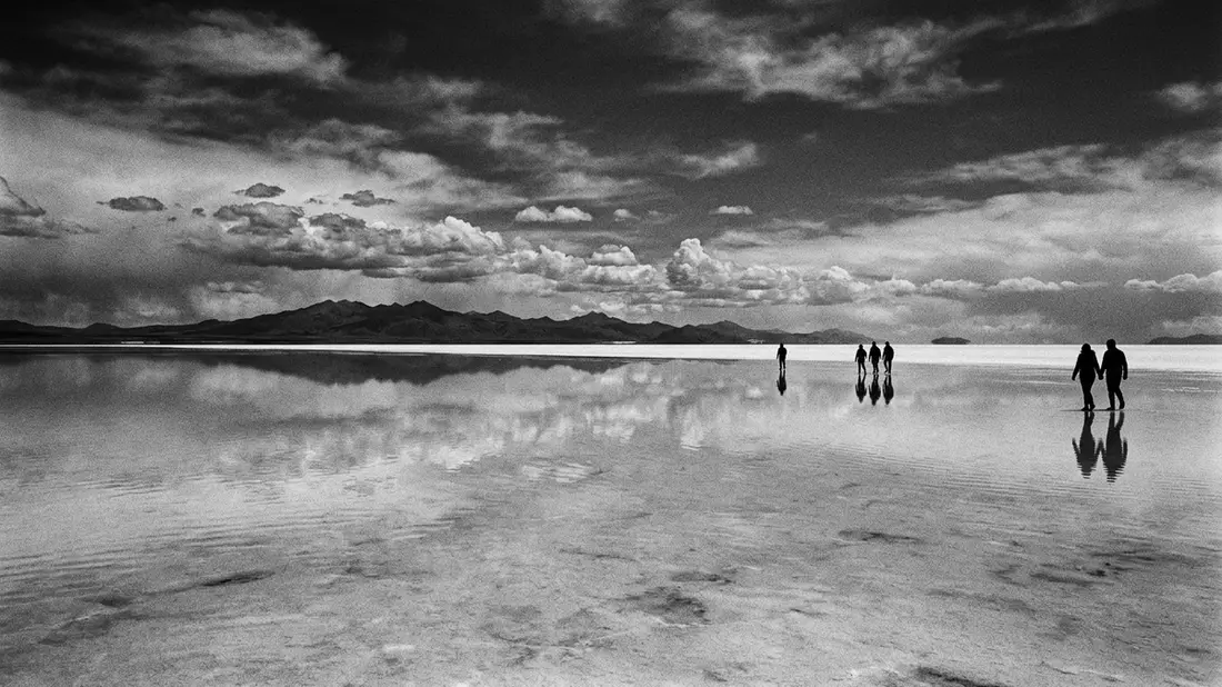 Schwarzweiss-Reportage vom Wahrzeichen Salar de Uyuni in Uyuni, Bolivien