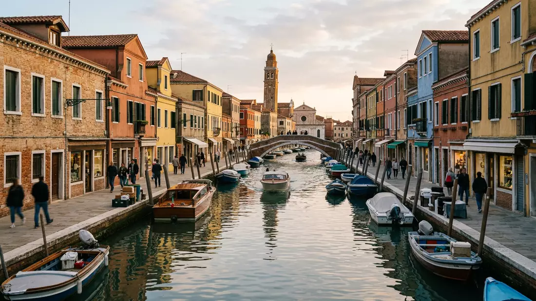 Editorial-Reisemagazinbild vom Wahrzeichen Murano in Venedig, Italien