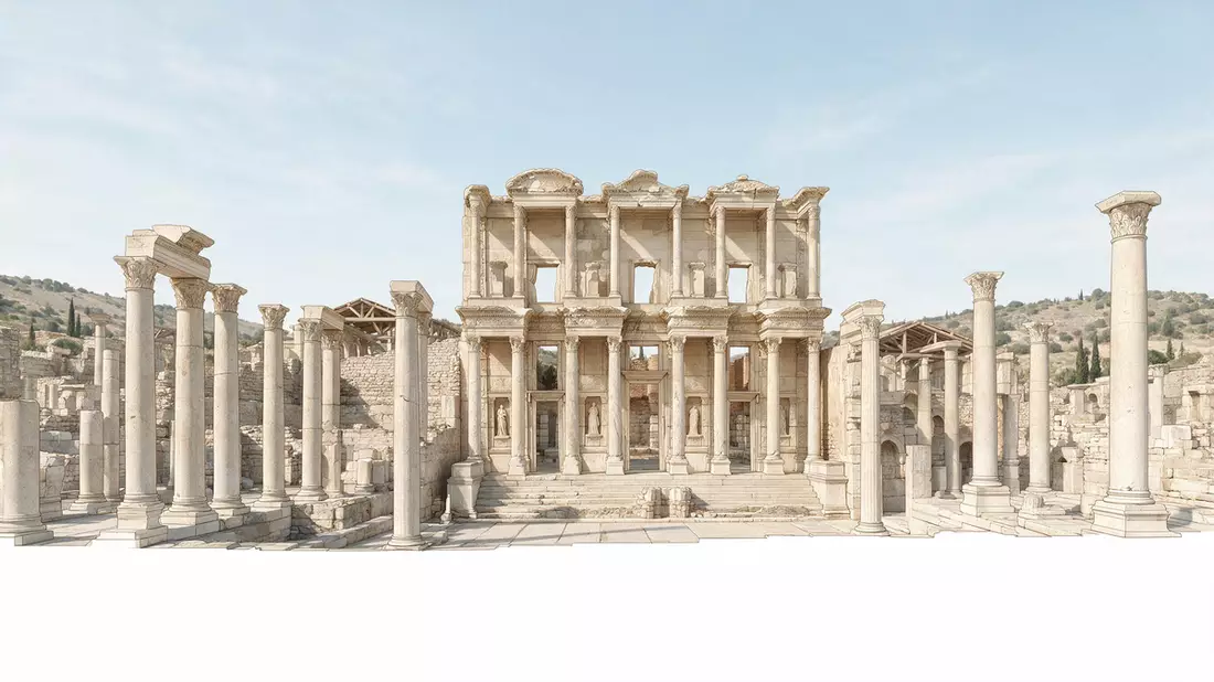 Architektur-Render von Ephesos in Selcuk, Türkei bei Tageslicht