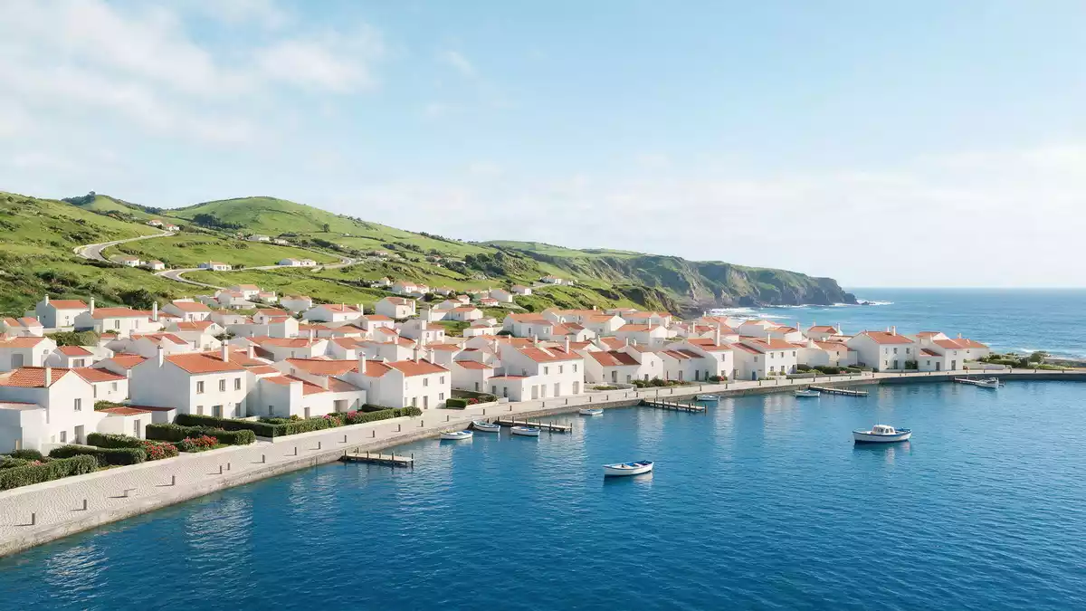 Architektur-Render von Sete Cidades Azoren in Ponta Delgada, Portugal bei Tageslicht