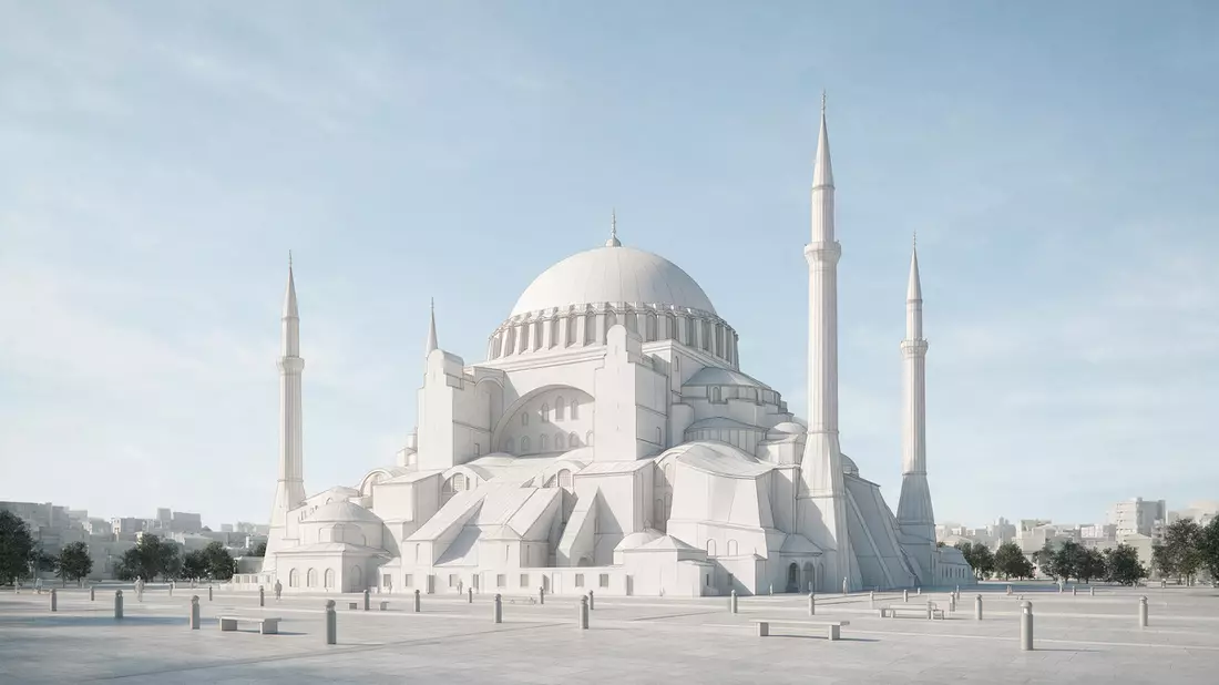 Architektur-Render von Hagia Sophia Istanbul in Istanbul, Türkei bei Tageslicht