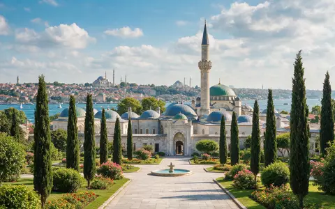 Editorialbild im Reisemagazin-Stil vom Wahrzeichen Topkapi-Palast Istanbul in Istanbul Türkei, ausgewogene Bildgestaltung und natuerliches Umgebungslicht - Foto: THN
