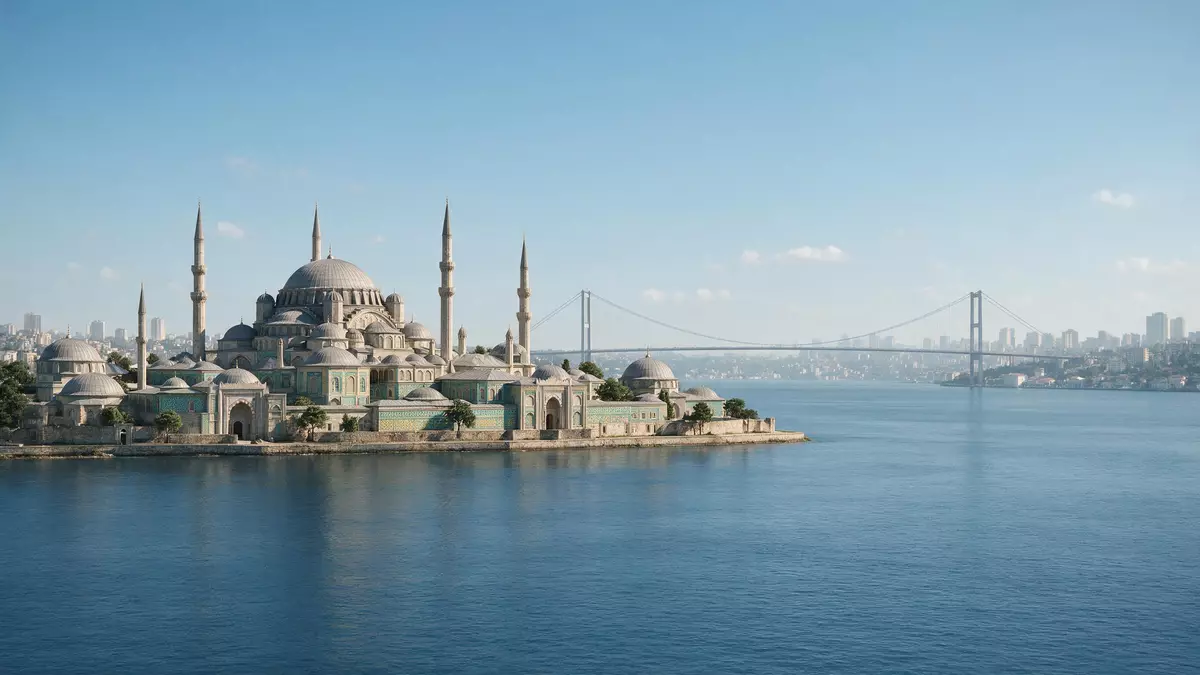 Architektur-Render von Topkapi-Palast Istanbul in Istanbul, Türkei bei Tageslicht