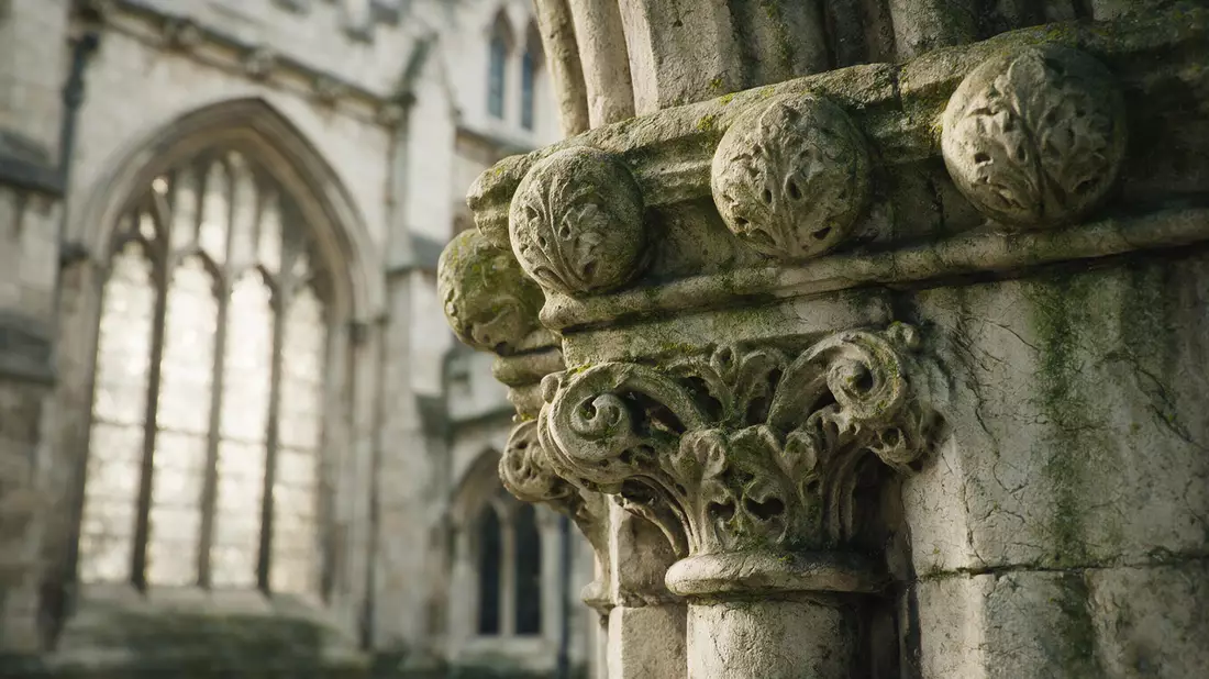 Makroaufnahme eines Materialdetails am Wahrzeichen Trinity College Dublin, Dublin Irland