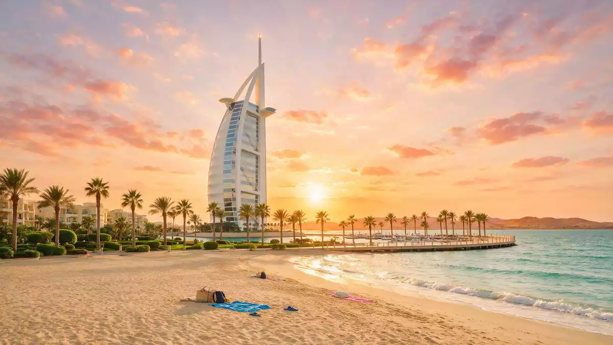 Editorial-Reisemagazinbild vom Wahrzeichen Burj Al Arab Dubai in Dubai, VAE