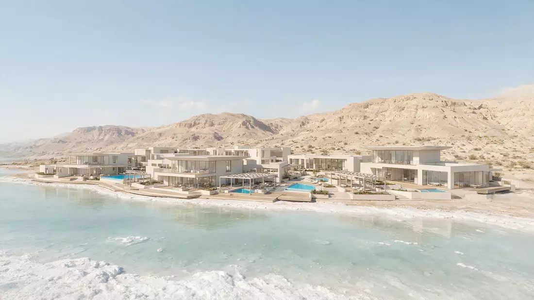 Architektur-Render von Totes Meer Jordanien in Sweimeh, Jordanien bei Tageslicht