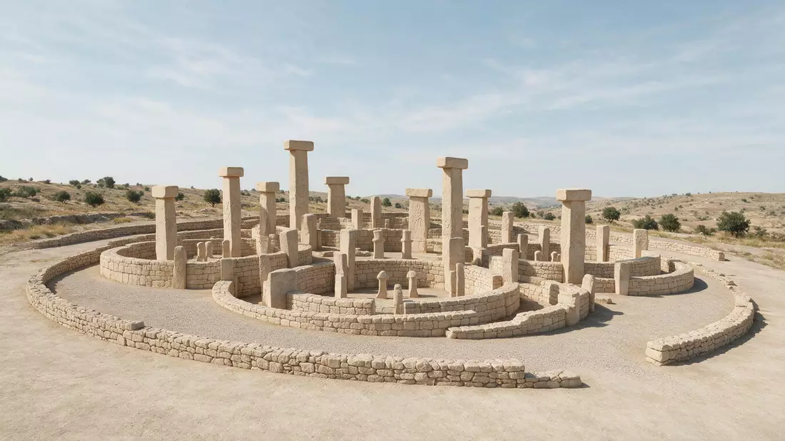 Architektur-Render von Göbekli Tepe in Sanliurfa, Türkei bei Tageslicht