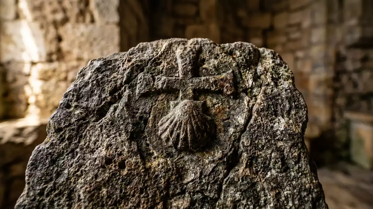 Makroaufnahme eines Materialdetails am Wahrzeichen Rocamadour, Rocamadour Frankreich