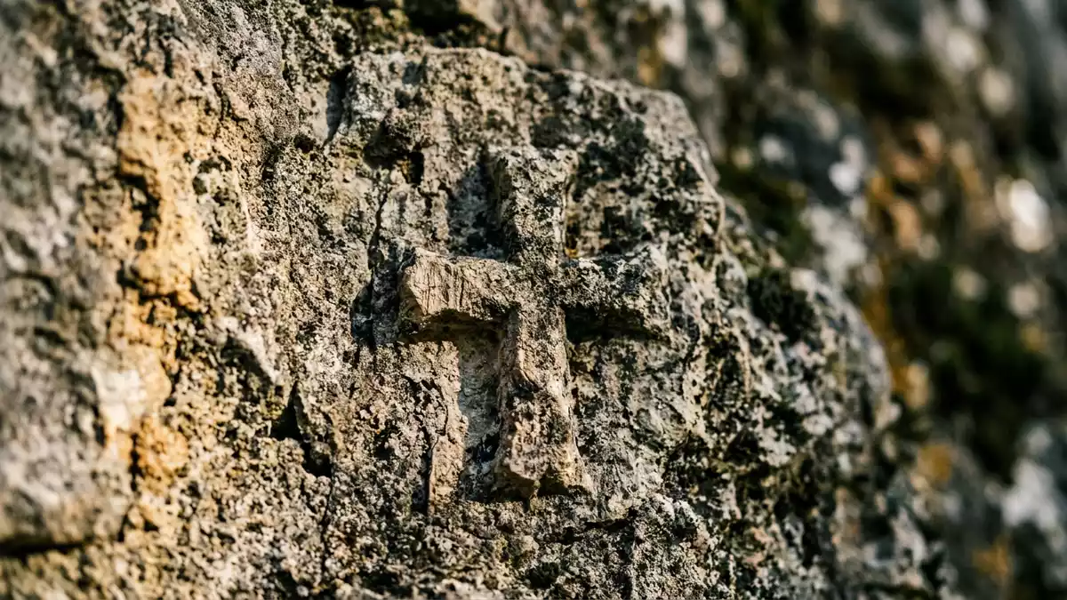Makroaufnahme eines Materialdetails am Wahrzeichen Picos de Europa, Cangas de Onis Spanien