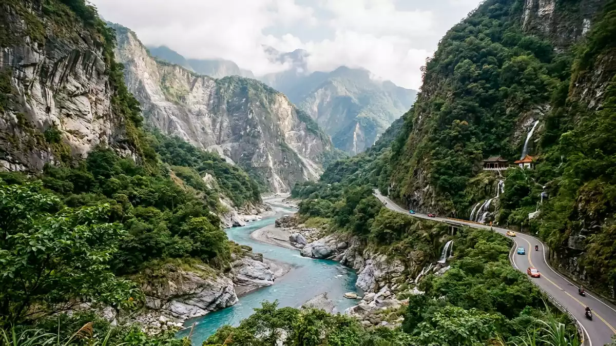 Editorial-Reisemagazinbild vom Wahrzeichen Taroko-Schlucht in Hualien, Taiwan