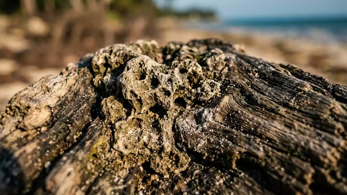 Makroaufnahme eines Materialdetails am Wahrzeichen Diani Beach, Ukunda Kenia