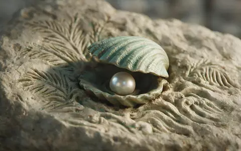 Extreme Makroaufnahme eines Materialdetails am Wahrzeichen The Pearl Doha in Doha Katar, taktile Struktur und - Foto: THN