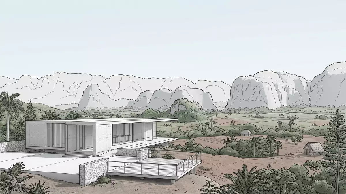 Architektur-Render von Vinales-Tal in Vinales, Kuba bei Tageslicht