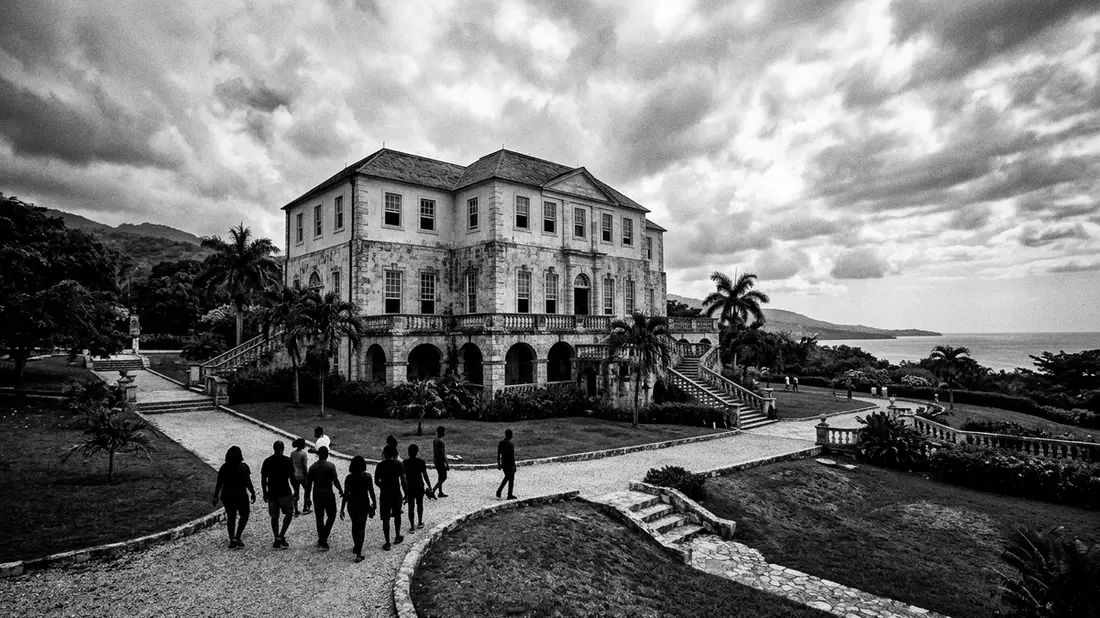 Schwarzweiss-Reportage vom Wahrzeichen Rose Hall Great House in Montego Bay, Jamaika