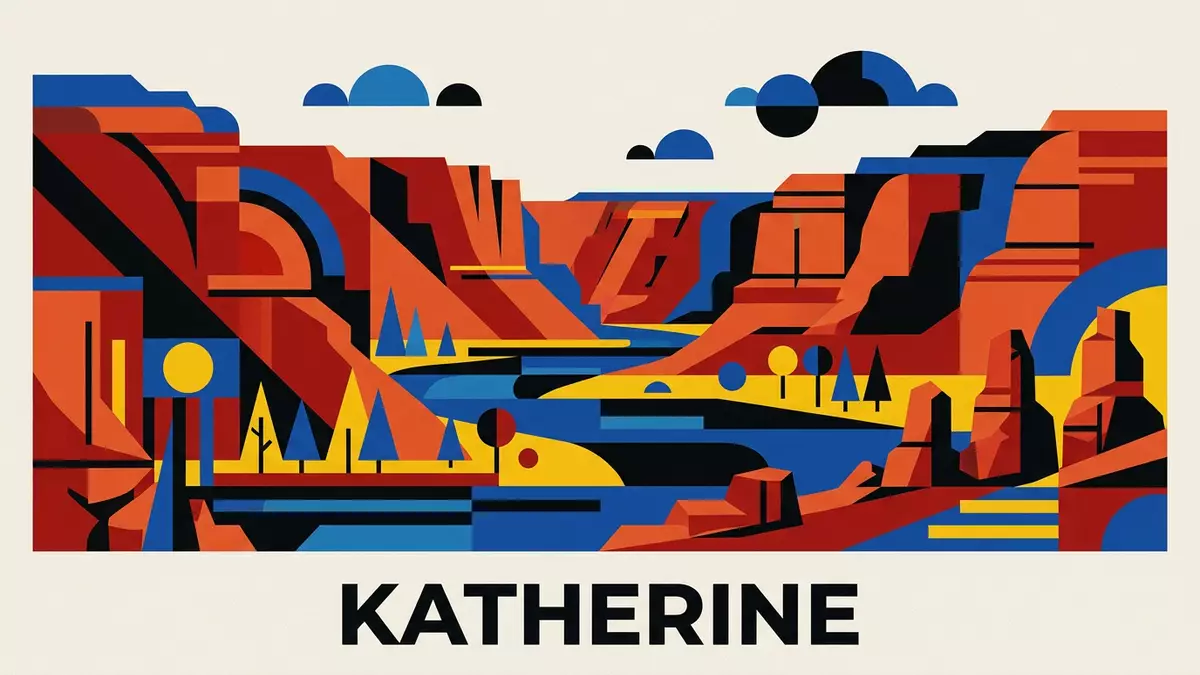 Bauhaus-Poster als Abstraktion von Nitmiluk-Nationalpark in Katherine, Australien