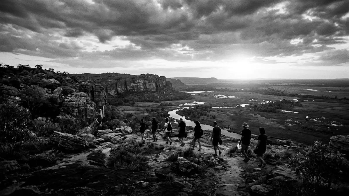 Schwarzweiss-Reportage vom Wahrzeichen Kakadu-Nationalpark in Jabiru, Australien