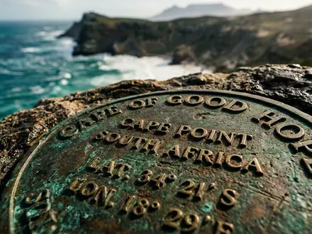 Extreme Makroaufnahme eines Materialdetails am Wahrzeichen Kap der Guten Hoffnung in Kapstadt Sudafrika, taktile Struktur - Foto: THN