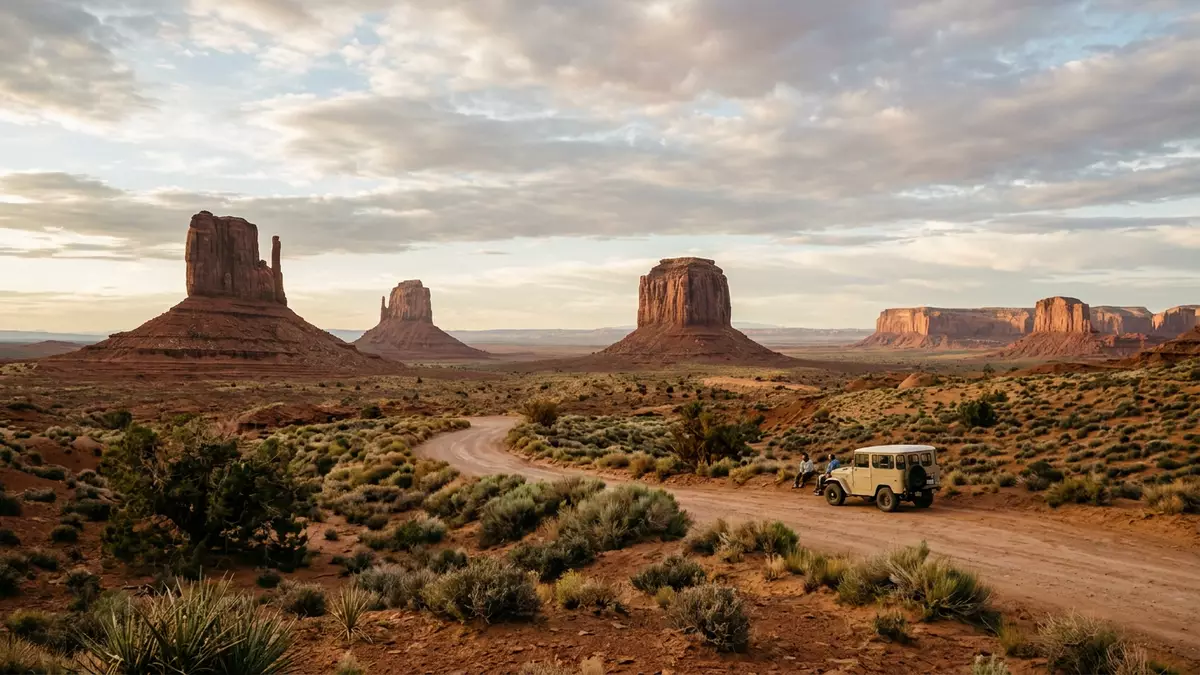 Editorial-Reisemagazinbild vom Wahrzeichen Monument Valley in Oljato, USA