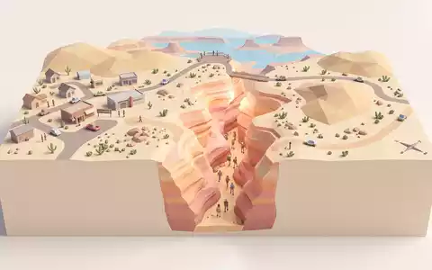 Isometrisches Diorama von Antelope Canyon und Umgebung in Page USA, verspielte Low-Poly-Kulisse in Pastellfarben - Foto: THN