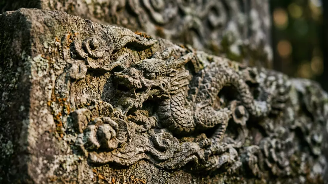Makroaufnahme eines Materialdetails am Wahrzeichen Toshogu-Schrein Nikko, Nikko Japan