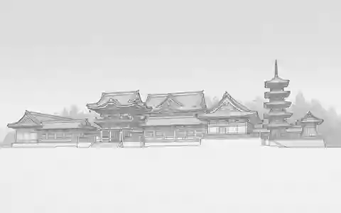 Moderner Architektur-Render zeigt Silhouette von Toshogu-Schrein Nikko in Nikko Japan, klare Linien und neutrales Tageslicht - Foto: THN