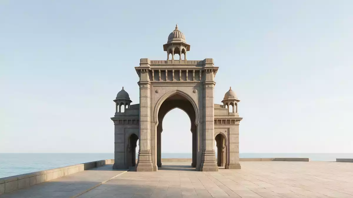 Architektur-Render von Gateway of India Mumbai in Mumbai, Indien bei Tageslicht