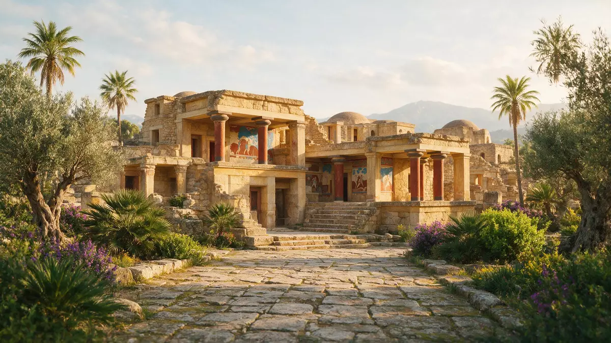 Editorial-Reisemagazinbild vom Wahrzeichen Palast von Knossos in Heraklion, Griechenland
