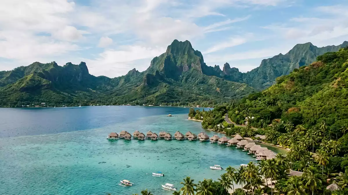 Editorial-Reisemagazinbild vom Wahrzeichen Moorea in Moorea, Franzosisch-Polynesien