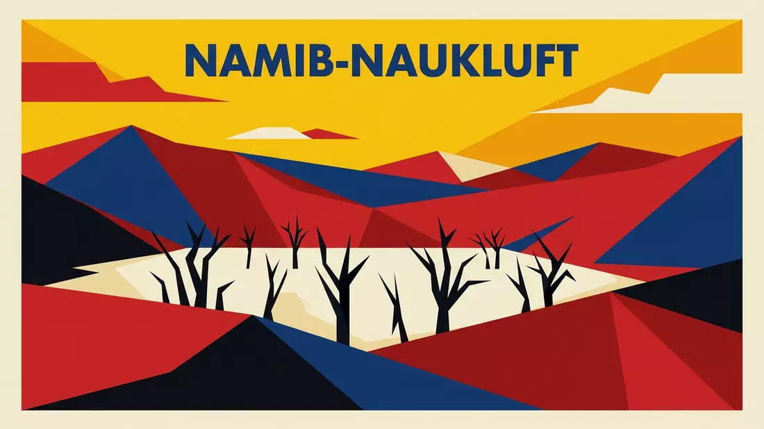 Bauhaus-Poster als Abstraktion von Deadvlei in Namib-Naukluft, Namibia