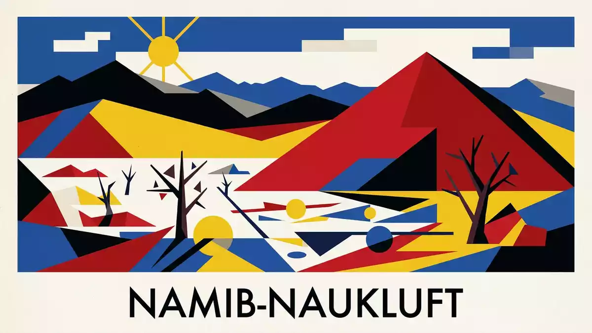 Bauhaus-Poster als Abstraktion von Sossusvlei in Namib-Naukluft, Namibia