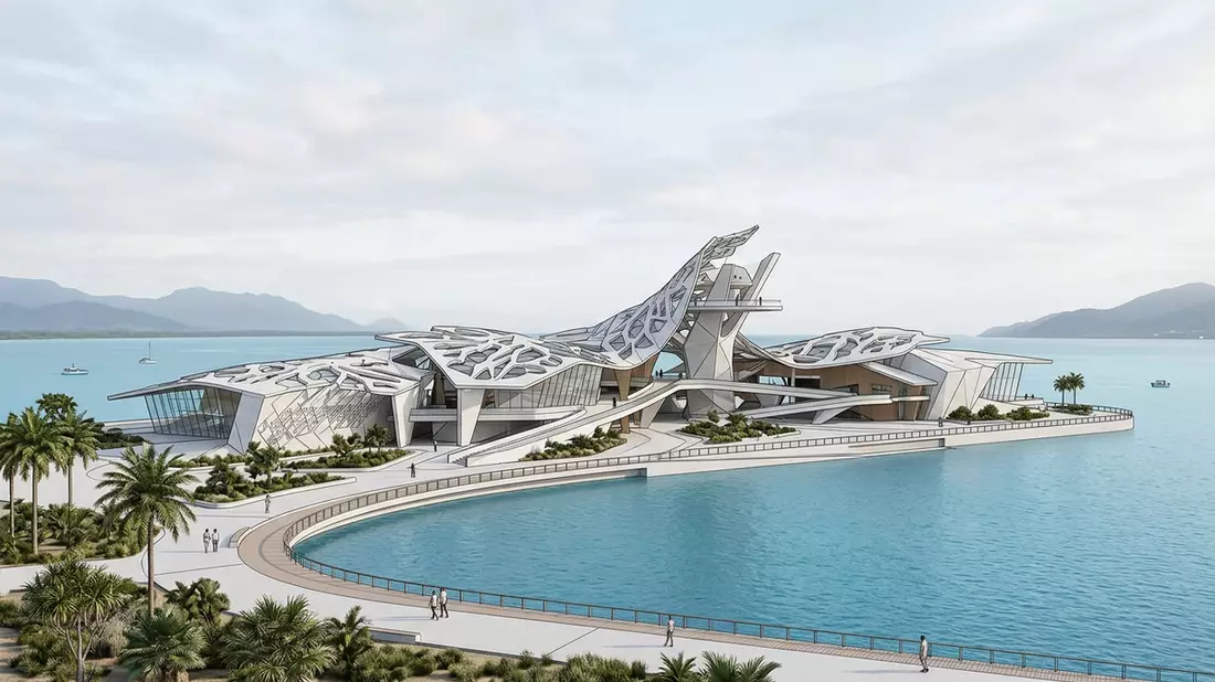 Architektur-Render von Great Barrier Reef in Cairns, Australien bei Tageslicht