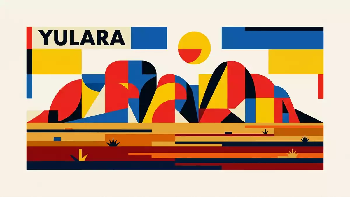 Bauhaus-Poster als Abstraktion von Kata Tjuta in Yulara, Australien