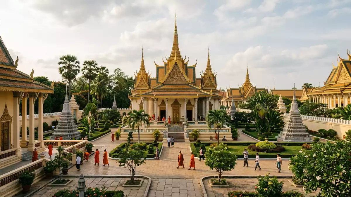 Editorial-Reisemagazinbild vom Wahrzeichen Silberpagode Phnom Penh in Phnom Penh, Kambodscha