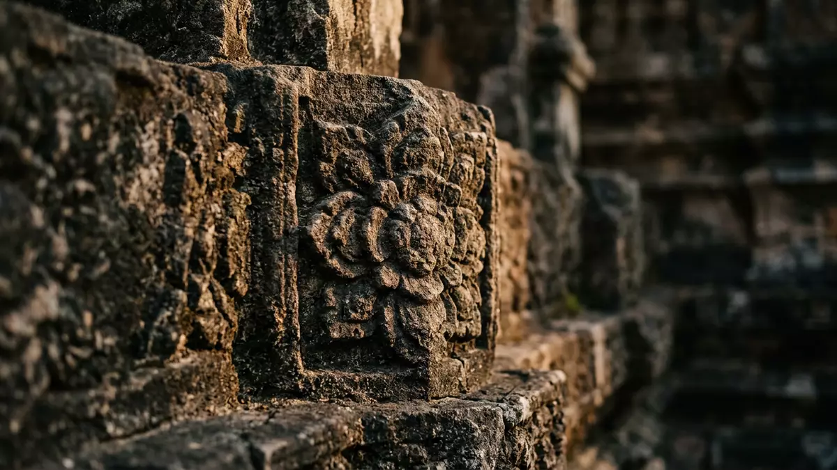 Makroaufnahme eines Materialdetails am Wahrzeichen Altstadt Luang Prabang, Luang Prabang Laos