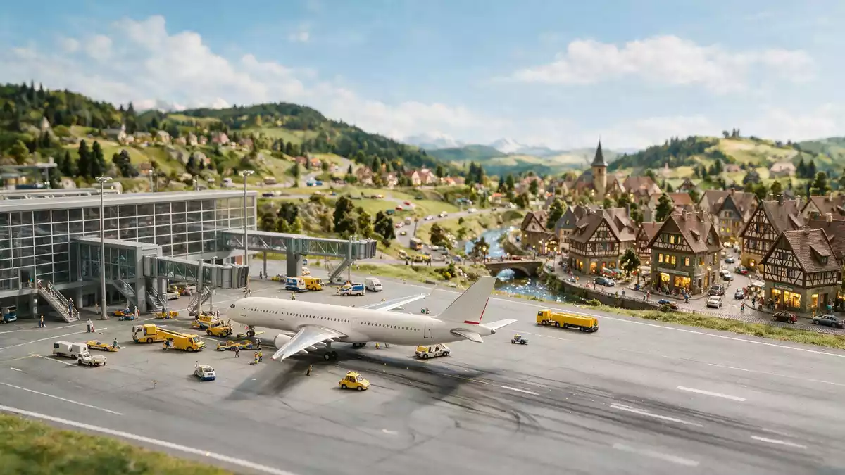 Editorial-Reisemagazinbild vom Wahrzeichen Miniatur Wunderland Hamburg in Hamburg, Deutschland