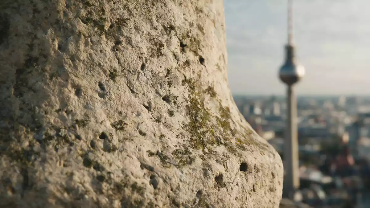 Makroaufnahme eines Materialdetails am Wahrzeichen Berliner Fernsehturm, Berlin Deutschland