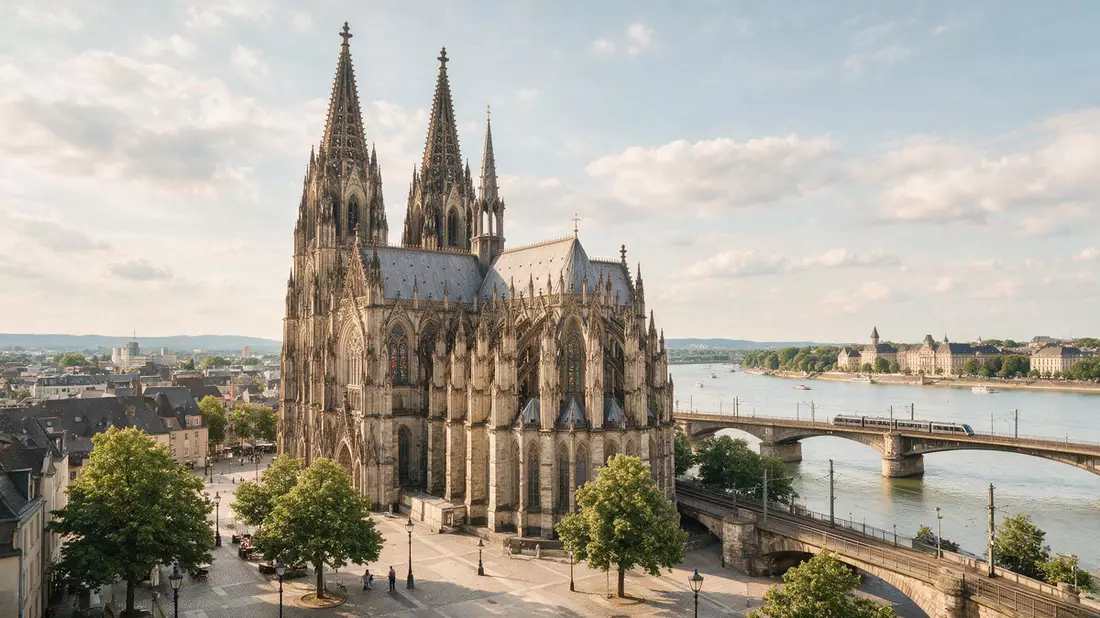 Editorial-Reisemagazinbild vom Wahrzeichen Kölner Dom in Köln, Deutschland
