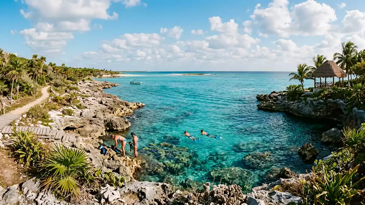 Editorial-Reisemagazinbild vom Wahrzeichen Cozumel-Riff in Cozumel, Mexiko
