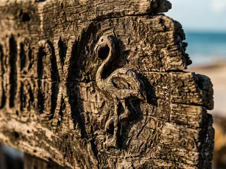 Extreme Makroaufnahme eines Materialdetails am Wahrzeichen Isla Holbox in Holbox Mexiko, taktile Struktur und weiches - Foto: THN