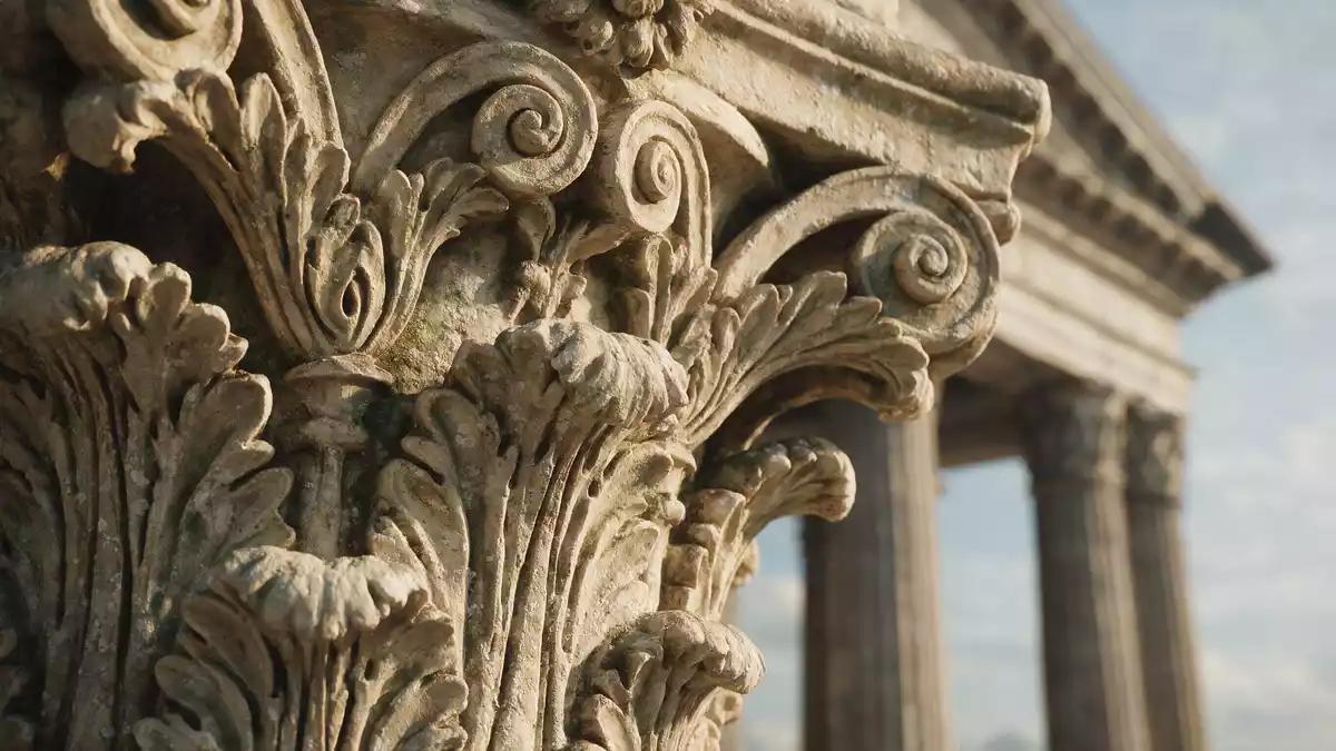 Makroaufnahme eines Materialdetails am Wahrzeichen Pantheon Rom, Rom Italien