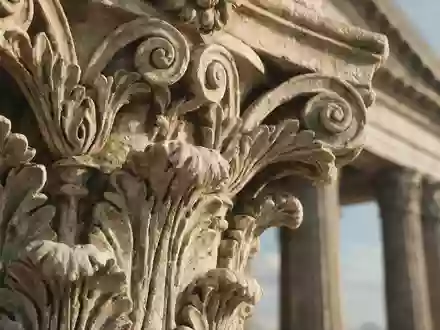 Extreme Makroaufnahme eines Materialdetails am Wahrzeichen Pantheon Rom in Rom Italien, taktile Struktur und weiches - Foto: THN