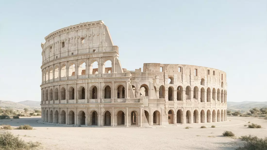 Architektur-Render von Kolosseum Rom in Rom, Italien bei Tageslicht