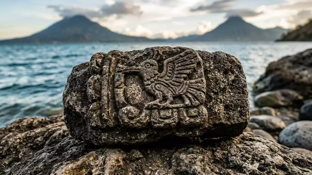 Makroaufnahme eines Materialdetails am Wahrzeichen Atitlan-See, Panajachel Guatemala