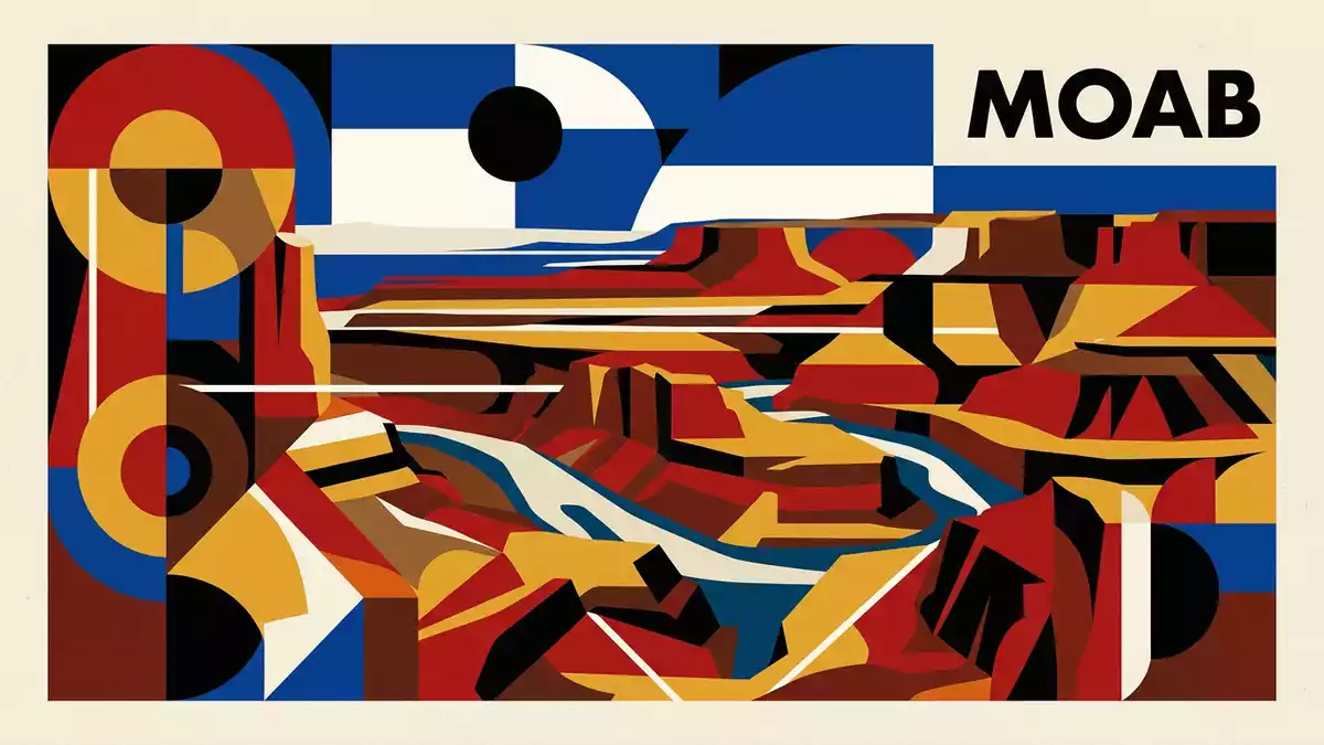 Bauhaus-Poster als Abstraktion von Canyonlands-Nationalpark in Moab, USA