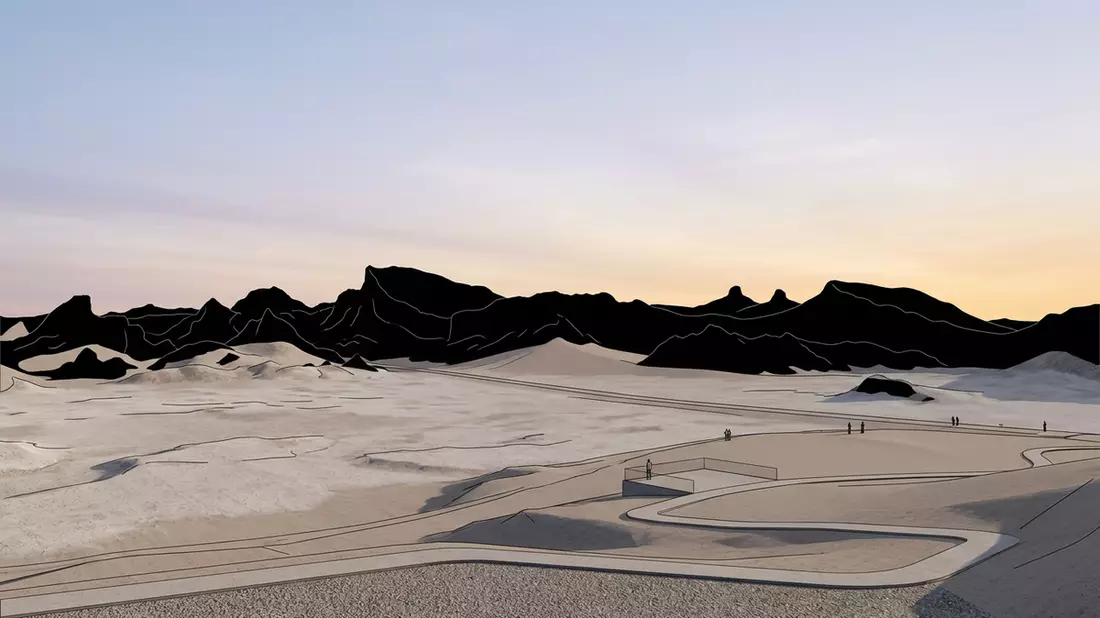 Architektur-Render von Valle de la Luna Atacama in San Pedro de Atacama, Chile bei Tageslicht