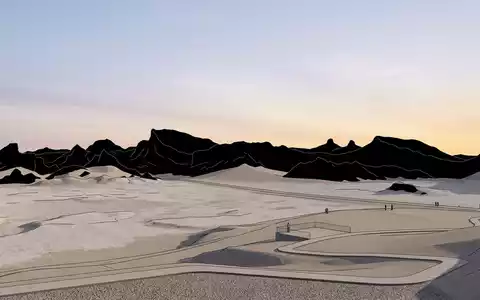 Moderner Architektur-Render zeigt Silhouette von Valle de la Luna Atacama in San Pedro de Atacama - Foto: THN