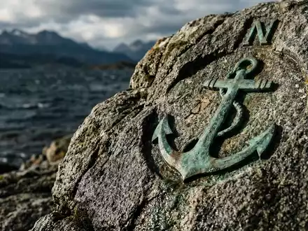 Extreme Makroaufnahme eines Materialdetails am Wahrzeichen Ushuaia Beagle-Kanal in Ushuaia Argentinien, taktile Struktur und weiches - Foto: THN